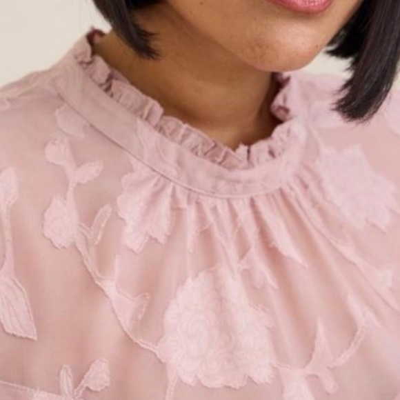 ๐ Chiffon Clip Floral Bubble Hem Blouse 2 2X 18 20 NWT Torrid New! Pink - Picture 4 of 6